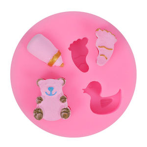 Ronda 3D 5 diferentes bebés biberón oso pato juguete <span class=keywords><strong>Mini</strong></span> pies moldes de silicona - Product Image 6