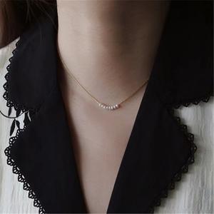 Wholesale French Elegant Stainless Steel 14k Gold Jewelry Freshwater <strong>Pearl</strong> Bead <strong>Necklace</strong> for Women - Product Image 5