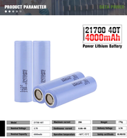 Batterie Li-Ion Cylindrique Semi-Solide Rechargeable NCM 21700 Grade-A 3.6V 3.7V 4000mAh 4500mAh 4800mAh 12A 25A 3C 5C