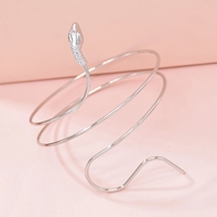 Bracelet manchette ajustable en spirale classique en forme de serpent en or/argent pour homme et femme