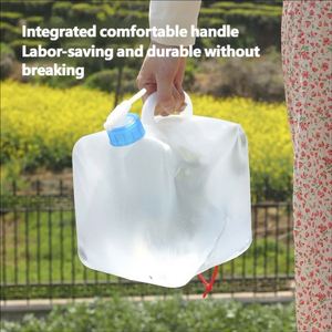 Bouteille d'eau pliable transparente en LDPE de 10 L avec robinet, réutilisable pour le camping en plein air - Product Image 4