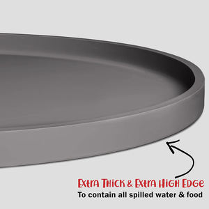 Yeniden kullanılabilir silikon köpek kasesi <span class=keywords><strong>Mat</strong></span> ekstra kalın Oval ve yuvarlak şekil su geçirmez evcil hayvan besleme paspası yükseltilmiş kenar ile - Product Image 6