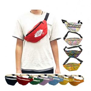 Custom Multi-Color Polyester Embroidered Zipper <b>Waterproof</b> Barrel-shaped Sports Fanny Pack Adjustable Belt Support Running - Product Image 1
