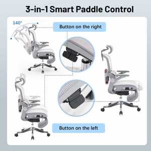 Silla de Oficina Ejecutiva Ergonómica con Reposabrazos Ajustables 4D, Reposacabezas Ajustable de Malla Completa, Diseño Moderno y Base de Aluminio - Product Image 5