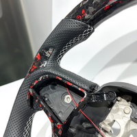 Vente directe d'usine, volant sport en fibre de carbone rouge et noir forgé avec LED pour Dodge SRT Charger Durango Hellcat