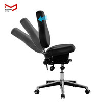 VANBOW Chaise de bureau ergonomique moderne Nouveau stylisé Tatoueur Barber Hauteur Siège en cuir synthétique PU Réglage de l'angle Caractéristiques