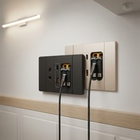 Prise murale multifonctionnelle US British Standard 118 étanche 10A avec câble d'extension et charge rapide USB-C 20W PD