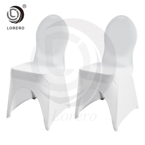 Coprisedia Elasticizzato Iycra con Arco Frontale Bianco e Schienale Rotondo <span class=keywords><strong>per</strong></span> Matrimoni, Feste e Banchetti - Product Image 1