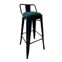 Chaise de bar Tolixs en métal coloré avec dossier, pour restaurant, café, bistrot, mobilier commercial et industriel