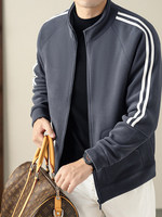 Veste polaire à col montant Laka pour homme – Sweat-shirt décontracté de sport d'extérieur grande taille printemps-automne avec fermeture éclair, sans repassage