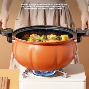 Casserole à pression antiadhésive à double anse <span class=keywords><strong>de</strong></span> 28 cm, multifonctionnelle, pour la maison, en fonte, pour soupes - Product Image 2