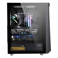 Kabinet pc strip ARGB efektif, casing gaming komputer pendingin, casing ABS plastik atx