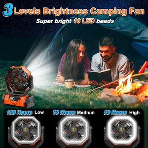 Portable Outdoor Fan Rechargeable <b>Battery</b> <b>Operated</b> Fan with LED Light and Remote Control - Product Image 6