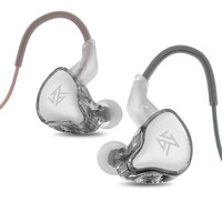 Écouteurs dynamiques KZ EDCX HiFi intra-auriculaires, casque de sport et de jeu avec microphone, écouteurs filaires KZ EDCX EDC cyan