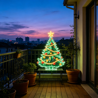 Enseigne néon personnalisée en forme de sapin de Noël, lumière néon LED en forme de sapin de Noël pour mur de maison, vitrine de magasin, décoration de Noël
