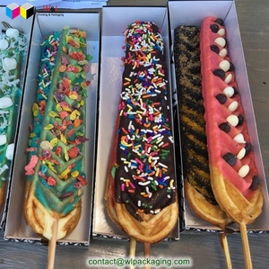 food grade cheap customize paper waffle stick tray box