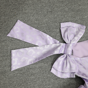 <span class=keywords><strong>Vestito</strong></span> da <span class=keywords><strong>bambina</strong></span> lilla con stampa leopardata jacquard e fiocco, abito da festa per bambine, <span class=keywords><strong>vestito</strong></span> da principessa con scollo quadrato e balze, abbigliamento firmato in raso per compleanno - Product Image 4