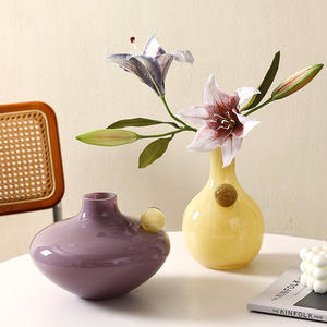 High-End Modern Design Style Candy Color Irregular <b>Glass</b> Aromatherapy Container Cute Ornament Tabletop Vase Board Decoration - Product Image 4