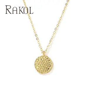 Rakol Np6031 Retro Geometrisch 18K Vergulde Munt Medaille Ketting Volledige Karma Cirkel Hanger Ketting Mode Sieraden Voor Vrouwen