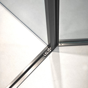 Cabina de <span class=keywords><strong>Ducha</strong></span> con Forma de Diamante OEM, Puerta de Vidrio Templado, Marco de Acero Inoxidable, Puerta Corredera Abatible para Uso en Hoteles - Product Image 4