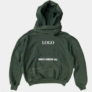 High Quality Pullover Cotton Custom Embroidery Logo Men Oversized Customized Boxy Mask Hoodie
