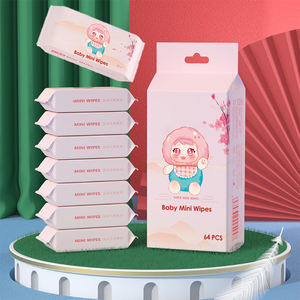 Lingettes humides portables OEM/ODM, petits mouchoirs jetables hypoallergéniques doux pour soins personnels, lingettes <span class=keywords><strong>de</strong></span> soin personnalisées - Product Image 2