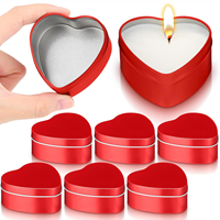 En vrac romantique coeur forme bonbons artisanat stockage boîte en métal vide 4oz 6.5oz bougie faisant fenêtre étain