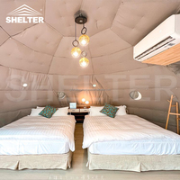 5m 6m 8m 10m hôtel de luxe maison glamping diamètre rond dôme boule géodésique dôme tente avec salle de bain