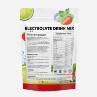 Poudre de mélange de boissons électrolytiques pour l'hydratation et la récupération sportive, faible en sodium, enrichie en vitamine D, marque privée personnalisée, 120g, 20 sachets
