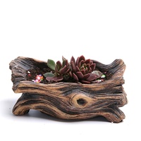 Maceta de hormigón multicapa con tronco artificial y madera flotante para suculentas, estilo pastoral, para interior, venta al por mayor