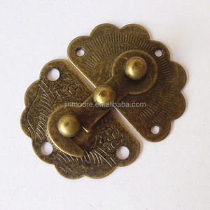 金属製ファンシーアンティーク真鍮ハスプスイングラッチ付きキャッチロック木製ギフト用ジュエリーボックス - Product Image 2