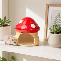 Maison pour animaux de compagnie en céramique Kangdarpet, mignonne et durable, pour hamster, petite taille, design en fil doré, utilisation intérieure et extérieure