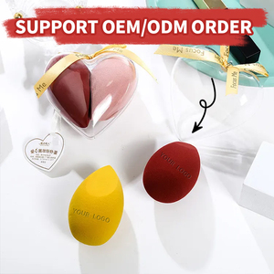 Outils cosmétiques Noël Saint Valentin Éponge de beauté non toxique en forme de coeur Ensemble cadeau de vacances de 2 pièces avec affichage mélangeur <span class=keywords><strong>Stan</strong></span> - Product Image 2