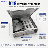 Caja de PC Industrial K18 Mini ITX / Micro ATX, Soporte para PSU 1U, Ranura de Expansión PCIe para GPU, Carcasa Metálica SFF, Chasis Personalizado OEM ODM
