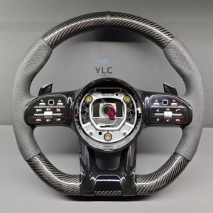 Volante Deportivo de Cuero de Lujo YLC para <span class=keywords><strong>Mercedes</strong></span> Benz para AM-G W447 SLK R171 Clase G A220 W219 GLE W176 ML W202 A45 AMG CLS - Product Image 5
