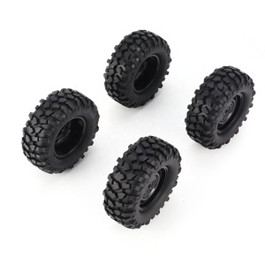 4 pièces 96mm 1.9 pouces jante de roue en caoutchouc et pneu Beadlock pour 1/10 RC chenille voiture HSP Redcat <span class=keywords><strong>Traxxas</strong></span> AXIAL SCX10 90046 RC4WD D90 - Product Image 4