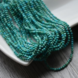 Turquesa Azul Natural, Cuentas Sueltas Facetadas Redondas de 2mm para la Creación de Joyería - Product Image 4