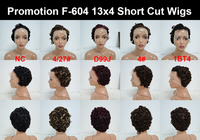Perruque courte coupe pixie 13x4 en dentelle, sans nœuds, aspect naturel, perruque de cheveux humains dégradée, élégante pour la vie quotidienne, perruque frontale en dentelle