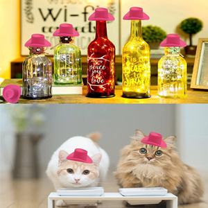 10 pièces en plastique Mini Western Cowboy Cowgirl chapeau mignon Miniature chapeau pour accessoires <span class=keywords><strong>de</strong></span> fête jouet poupée habiller jouer maison <span class=keywords><strong>jeux</strong></span> - Product Image 4