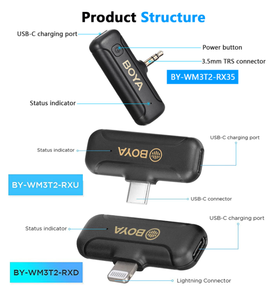 BOYA by WM3T2 Professional Wireless Lavalier <strong>Microphone</strong> Mini Lapel Mic 2.4GHz Dual Channel System for <strong>Vlogging</strong> iPhone <strong>Android</strong> - Product Image 3