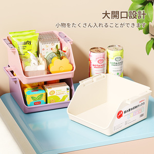 Stackable Desktop Storage Box Crystal Clear Plastic Organizer For Cosmetics And Miscellaneous Items With Handle Free Design - Product Image 2