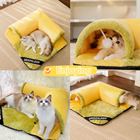 Lit tunnel pour chat élégant Lit pour chat en peluche pour le plaisir et le repos Tunnel de jeu pour animaux de compagnie avec lit parfait pour chat