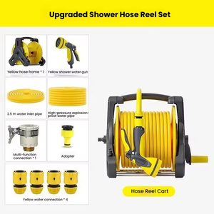 Ensemble de tuyau d'arrosage mural rétractable haute pression de qualité supérieure avec enrouleur, en PVC flexible 3 couches, norme CNS - Product Image 2