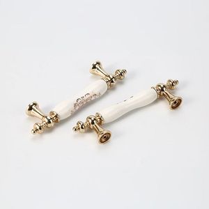 Wardrobe Door Cabinet Drawer Home Door Handle Handle Flower <strong>Ceramic</strong> Furniture Golden Handle Single Hole <strong>Knob</strong> - Product Image 4