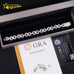 Solic Silver 925 Gold Plated Pass Diamond Tester Hip Hop Jewelry Custom Colored Moissanite Iced Out Cuban Link Chain Bracelet - Product Image 6