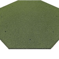 Tapis de golf GRS0310 octogonal à rebond élevé en nylon, gazon artificiel, pour le putting et le driving, modèle 3D double couche
