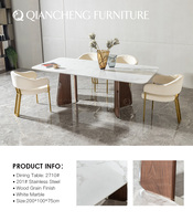 Ensemble de salle à manger en bois au design moderne et grand format, breveté, directement de l'usine, table à manger en marbre de luxe sur mesure, nouveau design, mobilier d'appartement OEM