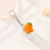 DIY Creativo: Tecla de simulación 3D con diseño de frutas, interruptor mecánico, clicker, surtido de alimentos realistas, llavero antiestrés para teclado.