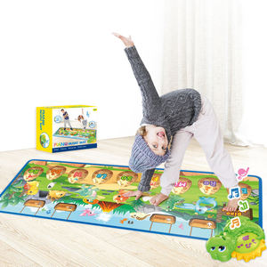 Tapis de danse acousto-optique sur le thème des dinosaures pour tout-petits et enfants, tapis de clavier de piano souple à marcher sur, jouet interactif Q&A, tapis de jeu musical - Product Image 1