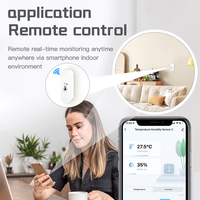 Sensor Inteligente de Temperatura y Humedad WiFi Tuya, con Batería, Monitoreo por Aplicación, Compatible con Control por Voz de Alexa y Google Home